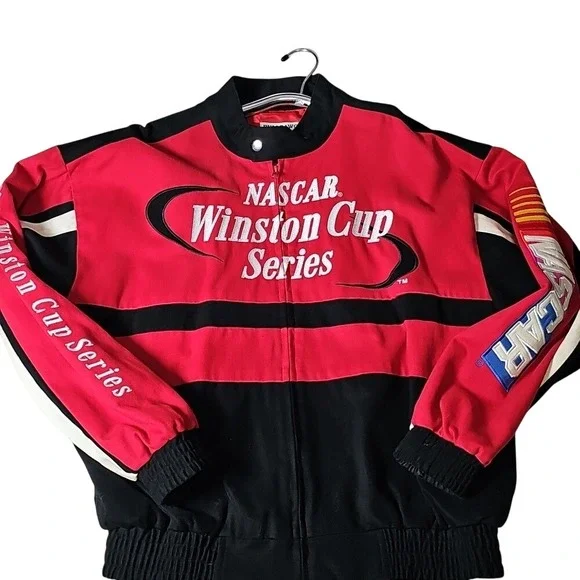 NASCAR Bulldog Racing Apparel Winston Cup Series Canvas Snap Up Jacket Large - Picture 3 of 11